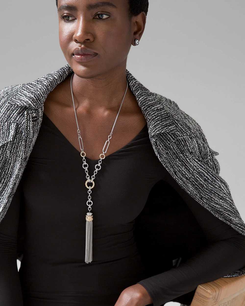 Metal discount tassel necklace