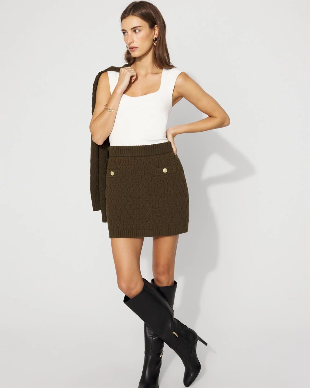 Cable Knit Pencil Skirt