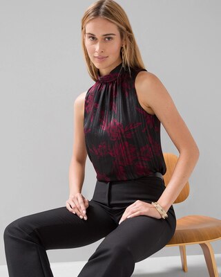 Sleeveless Burnout Tie-Back Shell