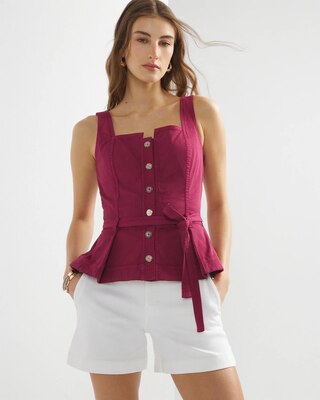Sleeveless Topstitch Pret Top