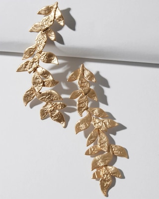 Goldtone & Floral Linear Drop Earrings