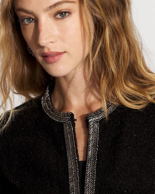 Embellished Tweed Sweater Jacket click to view larger image.