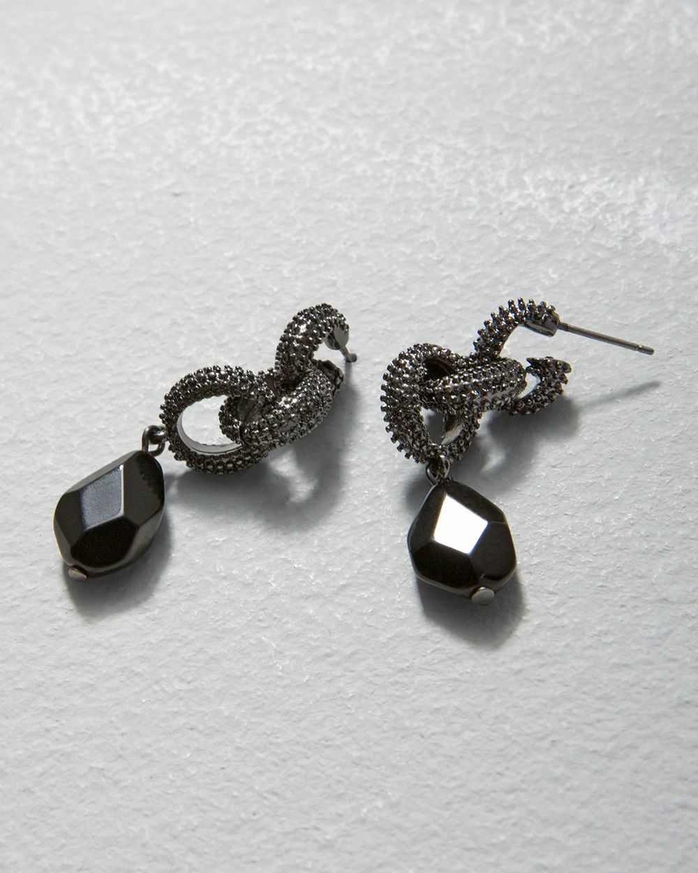 Hematite + Jet Earrings