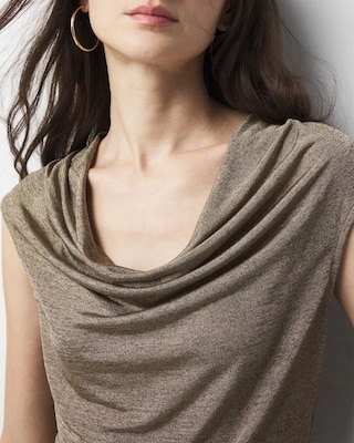 Metallic Drape Neck Top click to view larger image.