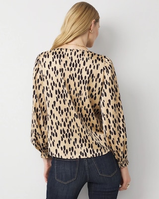 Ruffle Cuff Satin Blouse click to view larger image.