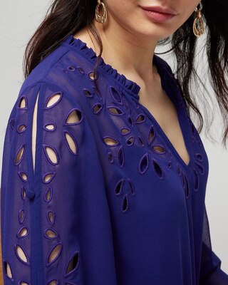 Chiffon Eyelet Blouse
