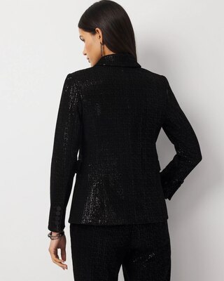 Petite Sequin Velvet Double Breasted Blazer click to view larger image.