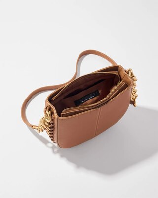 Cognac Chain Crossbody Bag