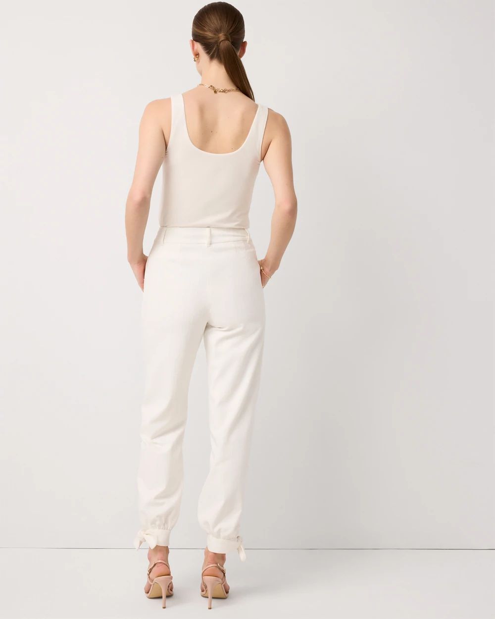 Petite Sequin Pinstripe Tapered Ankle Pant