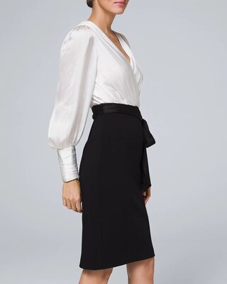 Body Perfecting Mixed-Media Sheath Dress
