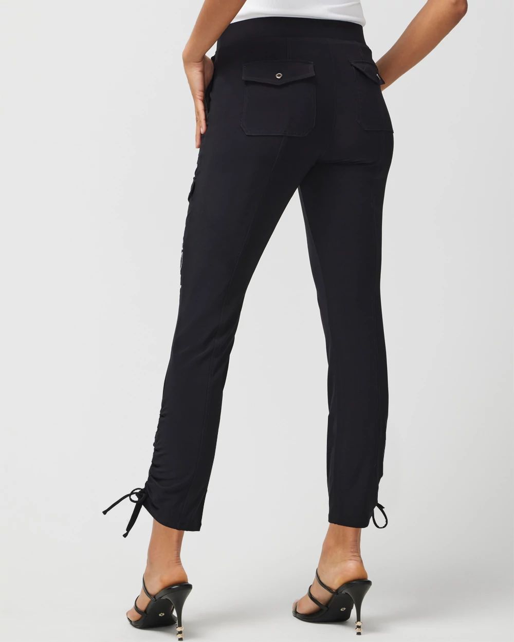Matte Jersey Embroidered Straight Utility Crop Pant