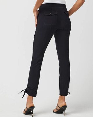 Matte Jersey Embroidered Straight Utility Crop Pant