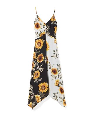 Sunflower Print Midi Dress