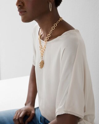 Short-Sleeve Woven Dolman