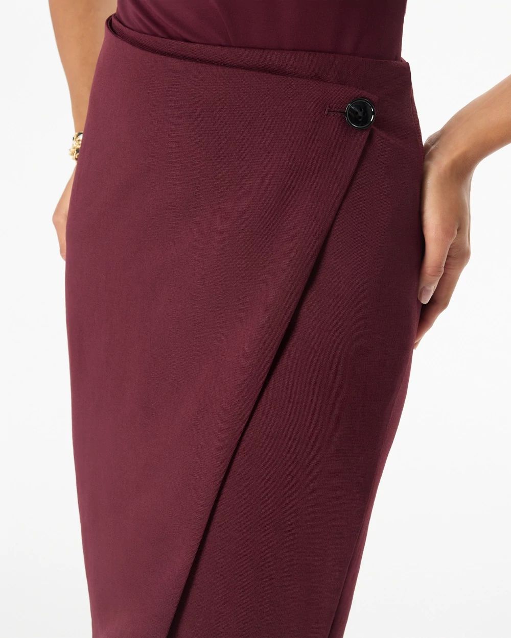 Faux Wrap Pencil Skirt click to view larger image.
