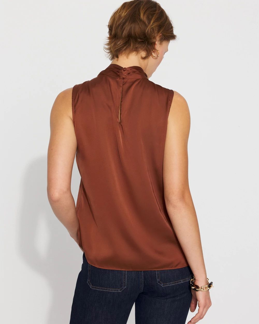 Satin Twist Neck Shell