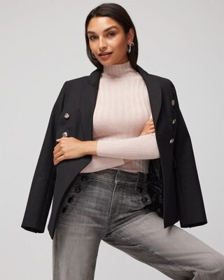 Long Sleeve Cashmere Blend Mockneck