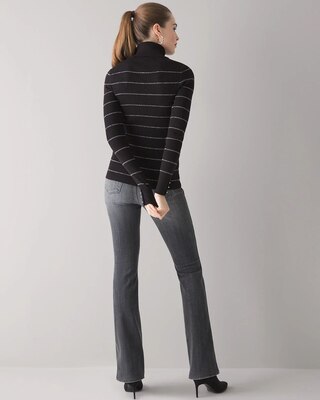 Striped Lurex Turtleneck