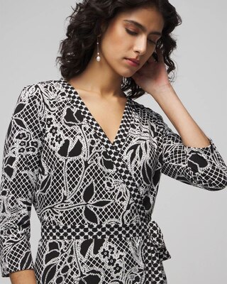 3/4 Sleeve Reversible Wrap Dress click to view larger image.
