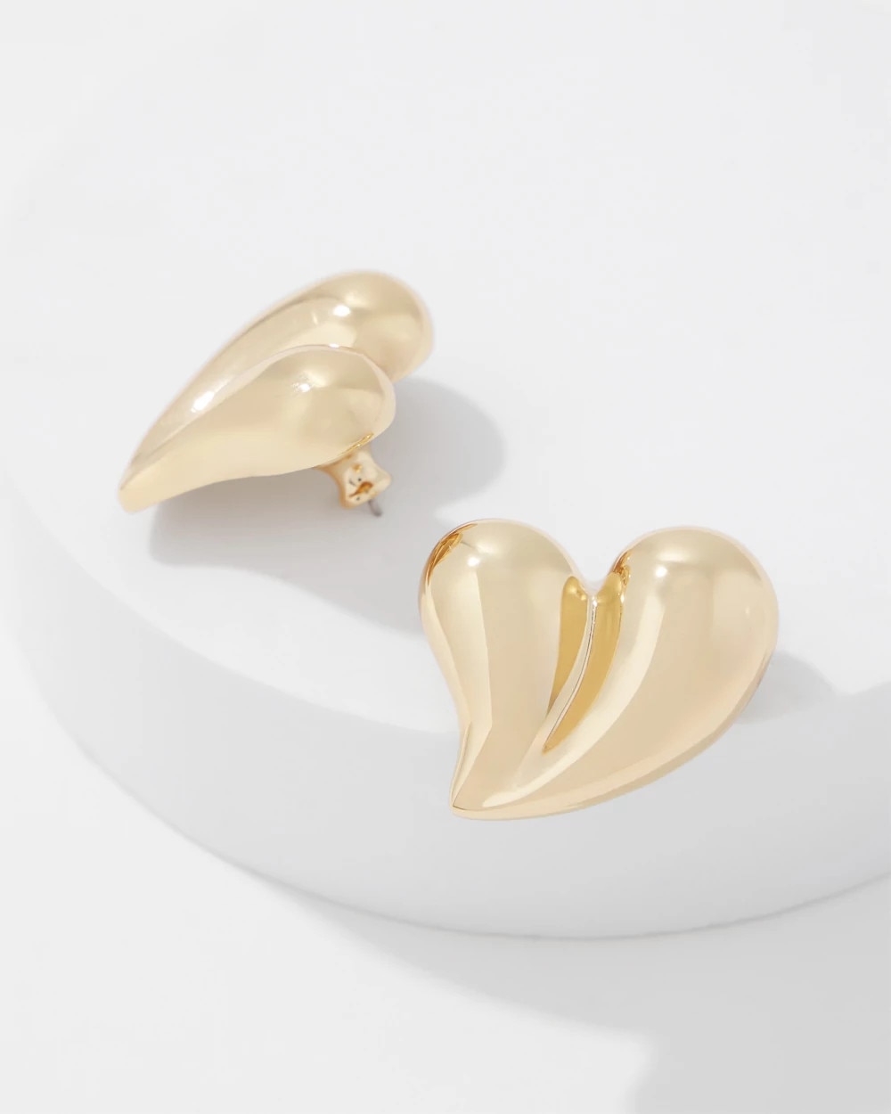 Sculptural Heart Stud Earrings