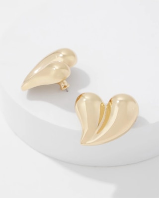 Sculptural Heart Stud Earrings click to view larger image.