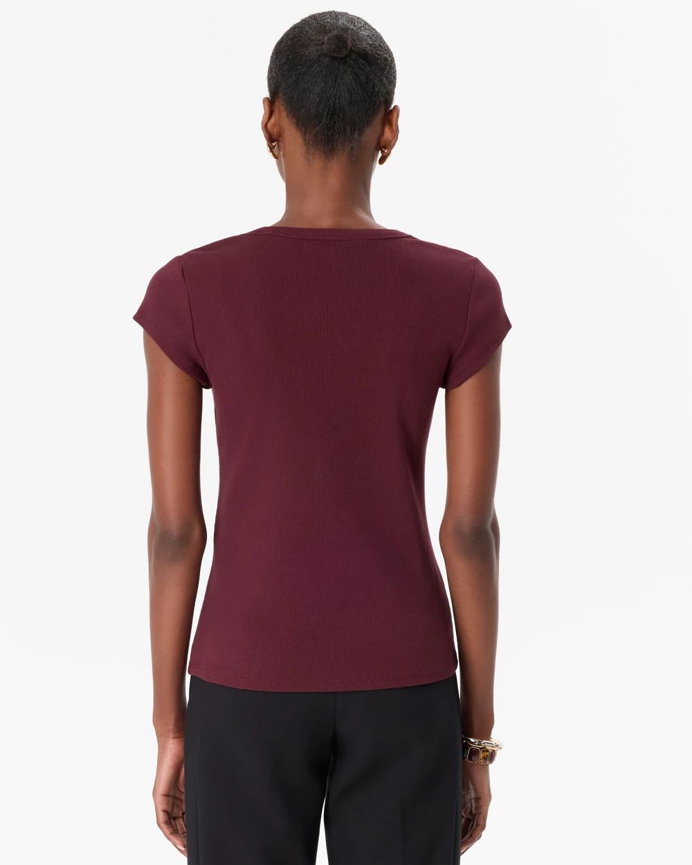 WHBM FORME™ Ribbed Scoop Neck Tee click to view larger image.