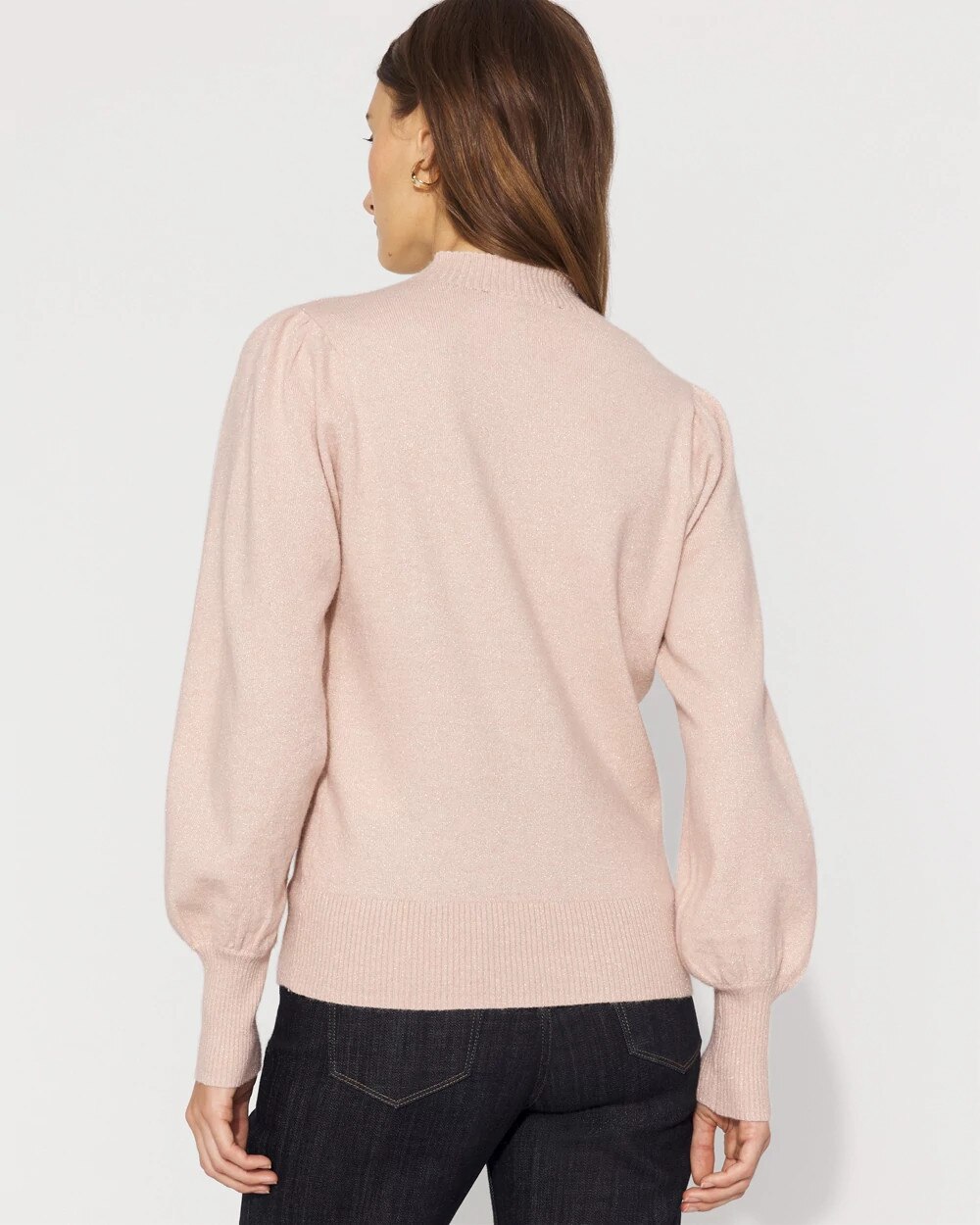 Blouson Sleeve Mockneck Pullover Sweater - image 4