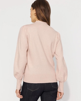 Blouson Sleeve Mockneck Pullover Sweater click to view larger image.