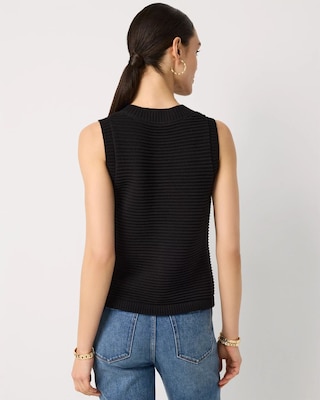 Button Front Rib Knit Vest click to view larger image.