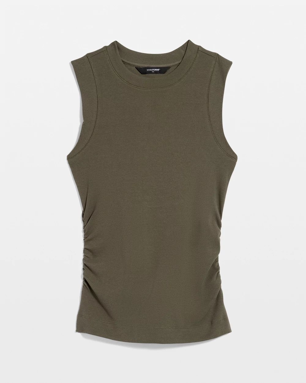 WHBM FORME™ Ribbed Stretch Ruched Side Tank click to view larger image.