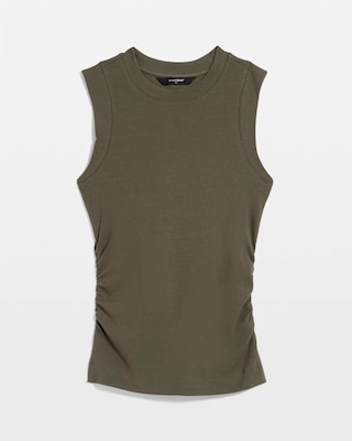 WHBM FORME™ Ribbed Stretch Ruched Side Tank click to view larger image.