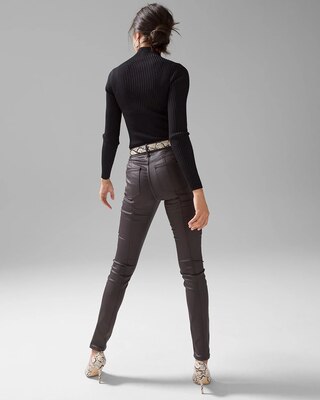 Curvy High-Rise Coated Skinny Cargo Jeans