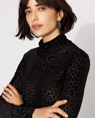 WHBM FORME™ Burnout Leopard Print Velvet Top click to view larger image.