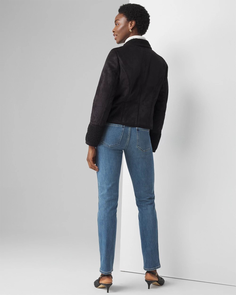 Faux Suede Shearling Jacket