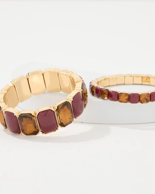 Mixed Stone Stretch Bracelet click to view larger image.