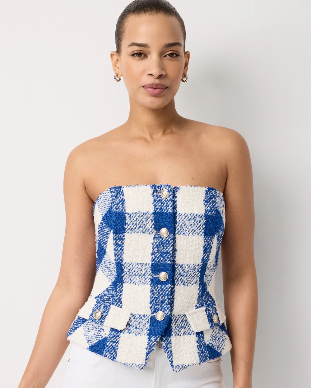 Boucle Plaid Bustier - image 1