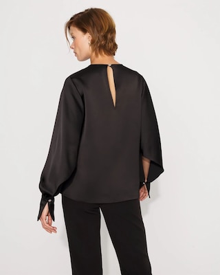 Cape Sleeve Satin Blouse click to view larger image.