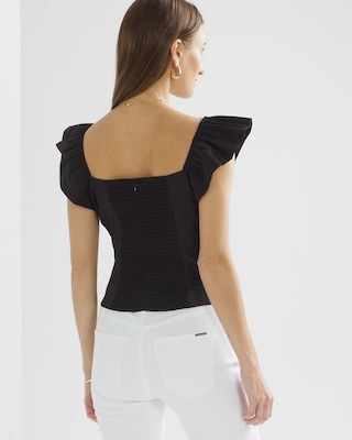 Petite Flutter Sleeve Ruched Front Top click to view larger image.