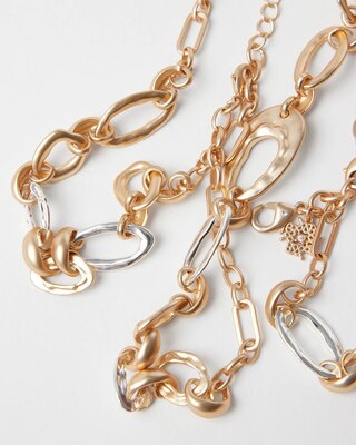 Mixed Metal Discs Convertible Necklace