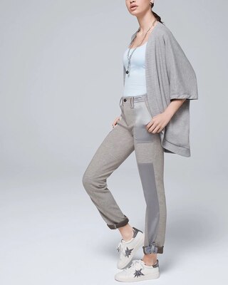 WHBM WKND Satin Trim Knit Cropped Pant