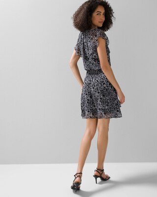 Flutter Sleeve Smocked Blouson Dress