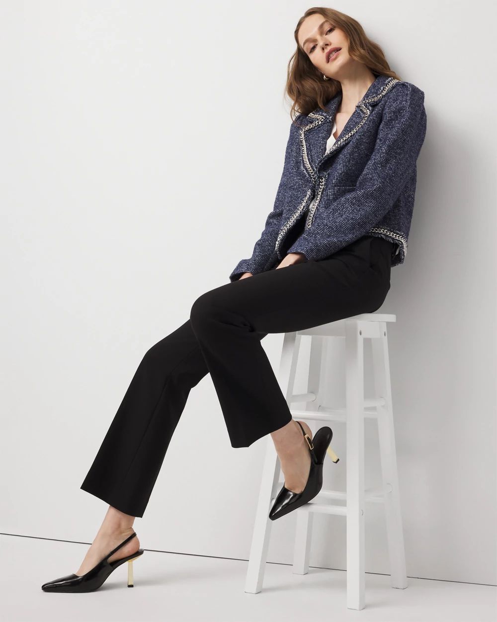 Chain Trim Tweed Jacket click to view larger image.