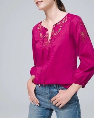 Petite Floral Cutout Top