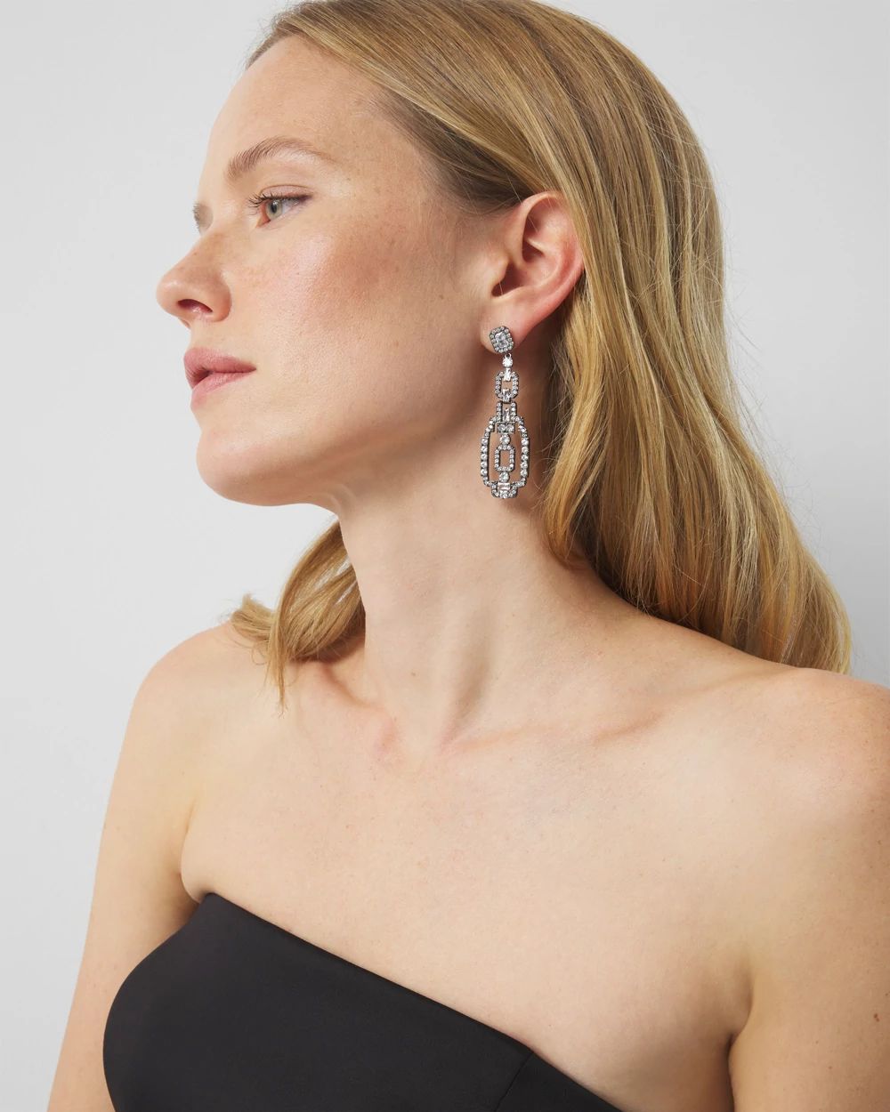 Art Deco Hematite Drop Earrings
