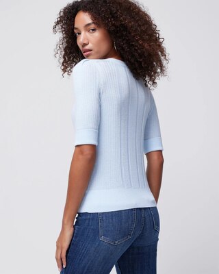 Cashmere-Blend Elbow-Sleeve Sweater