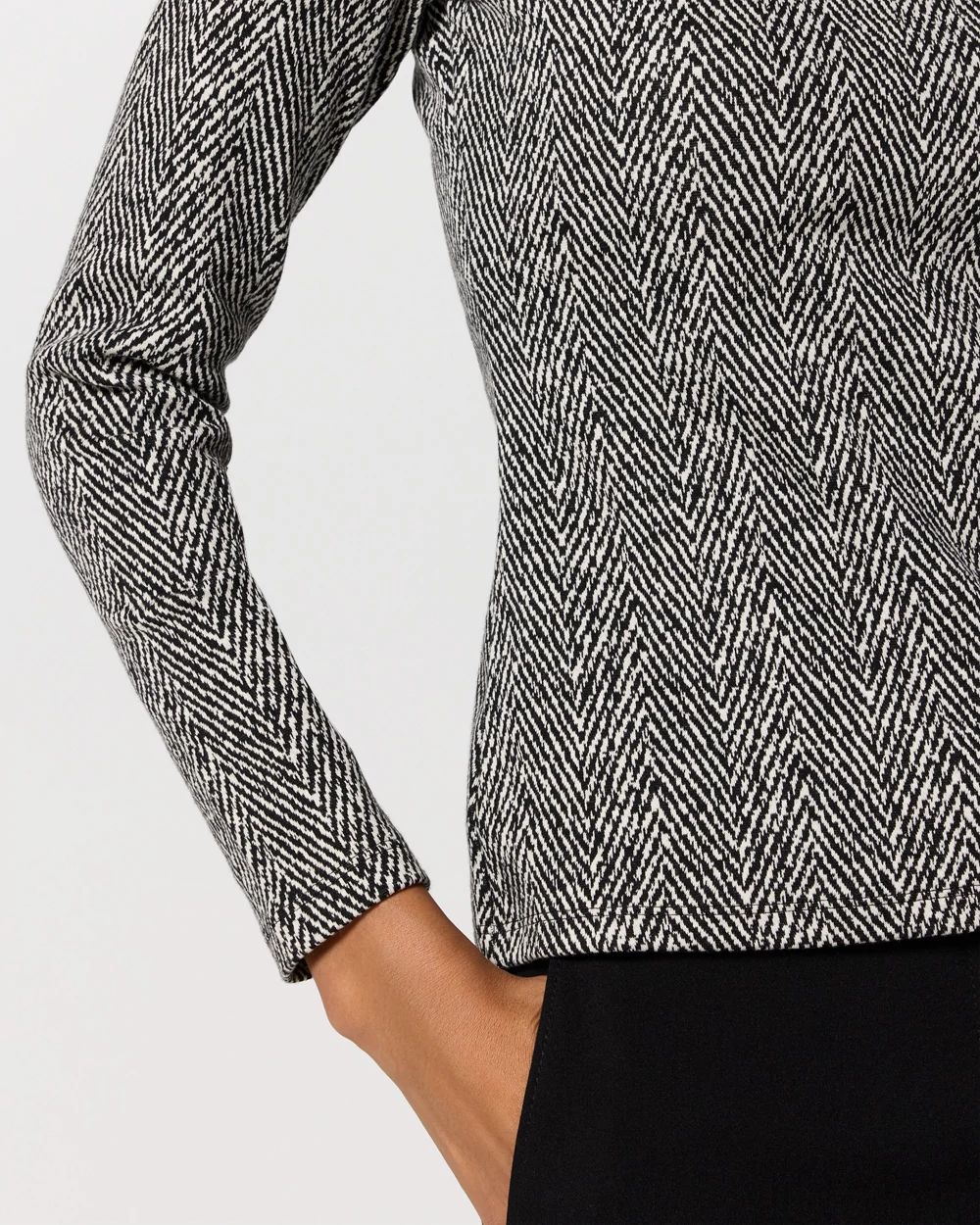 Square Neck Long Sleeve Top click to view larger image.