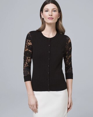 Lace-Sleeve Cardigan