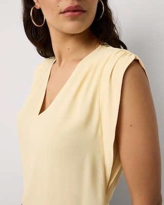 Ruched Shoulder Crepe Shell click to view larger image.