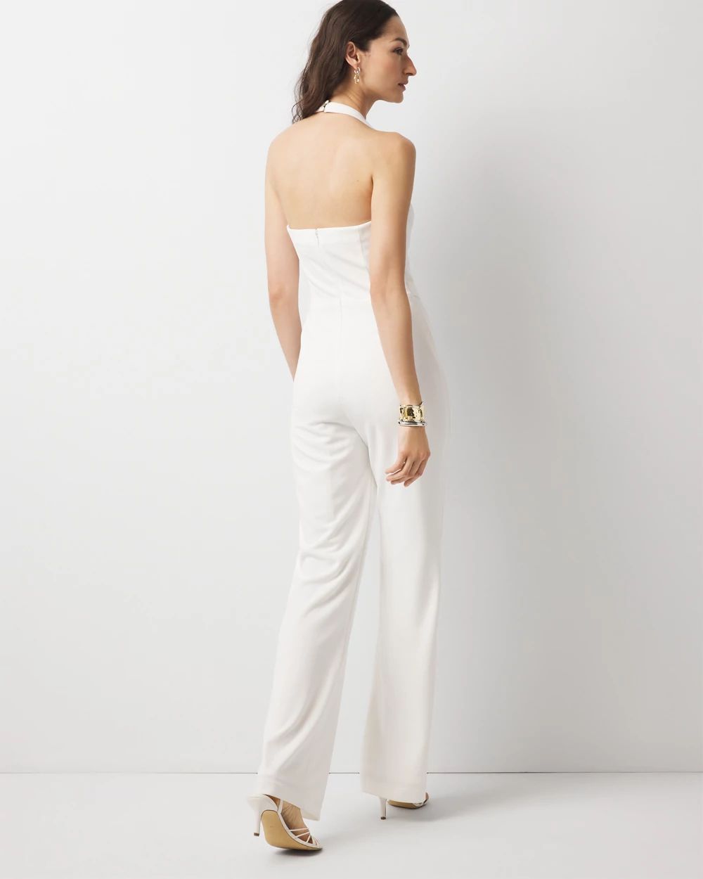Petite Halter Vest Wide Leg Jumpsuit