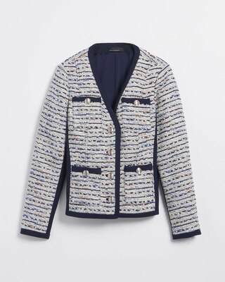 V-Neck Tweed Jacket